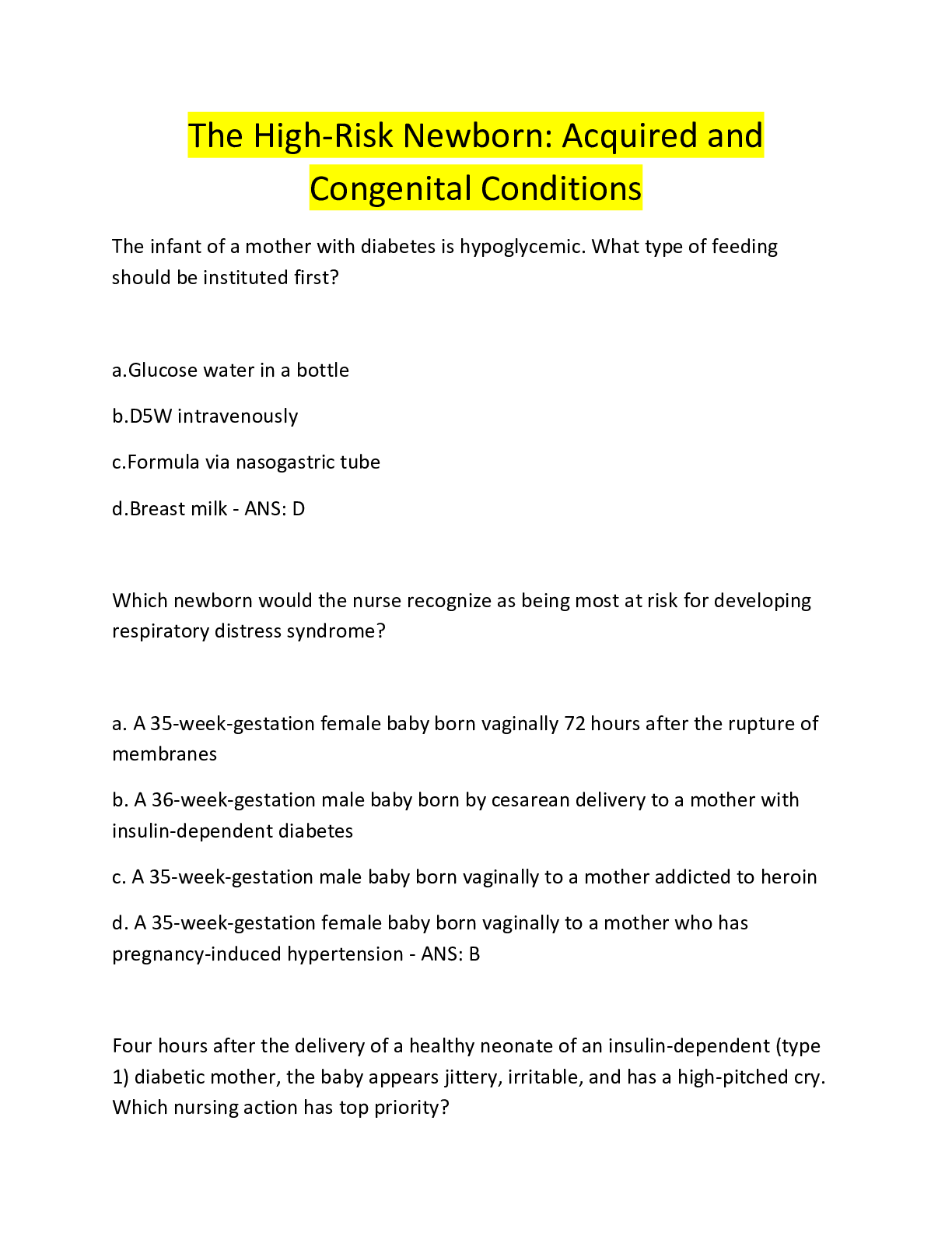 Preview image for The High-Risk Newborn: Acquired and  Congenital Conditions